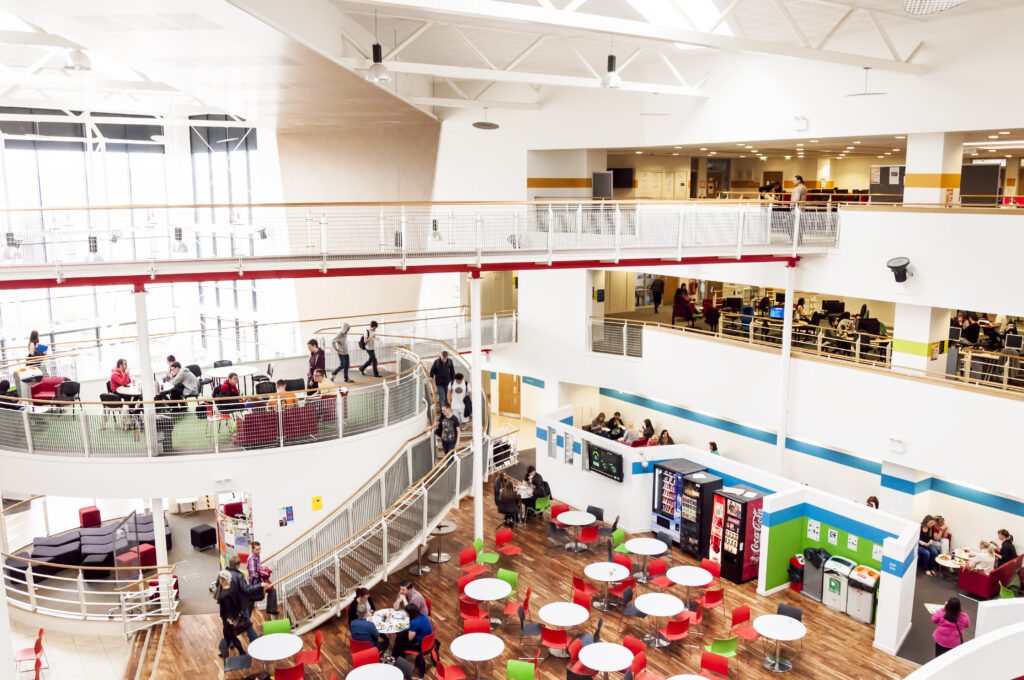 Gardyne Campus Atrium looking down from top level